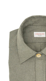Camicia Safari Over in Flanella Verde Militare