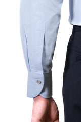 Azure Oxford Brush Shirt - Italian Cotton - Handmade in Italy