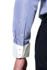 White Collar Striped Popeline Shirt