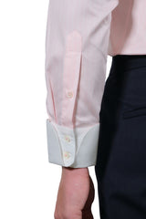 White Collar Striped Twill Shirt