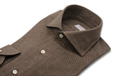 Brown Flannel Shirt - Italian cotton - Handmade in Italy