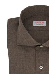 Brown Flannel Shirt - Italian cotton - Handmade in Italy
