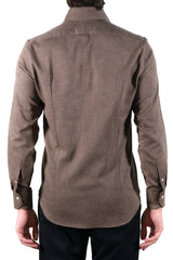 Brown Flannel Shirt - Italian cotton - Handmade in Italy