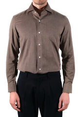 Brown Flannel Shirt - Italian cotton - Handmade in Italy