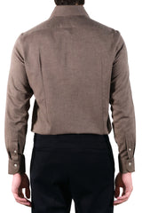 Brown Flannel Shirt - Italian cotton - Handmade in Italy