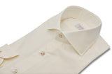 Cream Wool and Cotton Shirt- Italian Cotton Wool - Handmade in Italy
