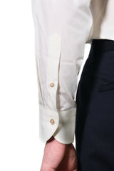 Cream Wool and Cotton Shirt- Italian Cotton Wool - Handmade in Italy