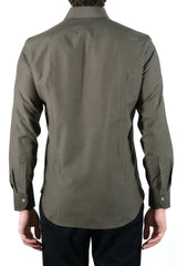 Green Wool and Cotton Tex Shirt- Italian Cotton Wool - Handmade in Italy