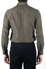 Green Wool and Cotton Tex Shirt- Italian Cotton Wool - Handmade in Italy