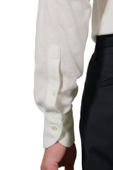 One Piece Button Down White Jersey Shirt