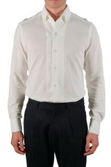 One Piece Button Down White Jersey Shirt