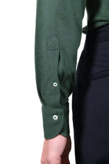 One Piece Button Down Green Jersey Shirt
