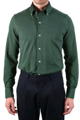 One Piece Button Down Green Jersey Shirt