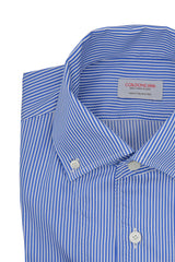 One Piece Button Down Fine Stripe Popeline Shirt