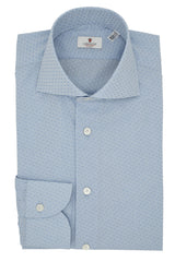 Camicia Dobby a Pois Azzurri