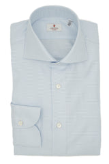 Camicia Pied-De-Poule azzurra in twill Facile Stiro