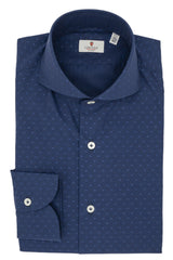 Camicia Dobby a Pois Blu