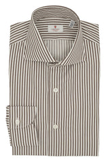 Striped Twill Shirt Brown