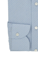Camicia Dobby a Pois Azzurri