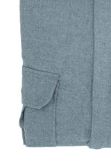 Camicia Safari Over in Flanella Azzurra