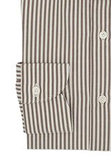 Striped Twill Shirt Brown