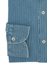 Embossed Denim Light Blue Shirt