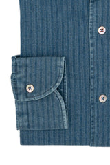 Embossed Denim Blue Shirt