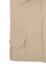 Camicia Safari Over in Flanella Beige