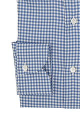 Camicia a quadri blu in twill Facile Stiro
