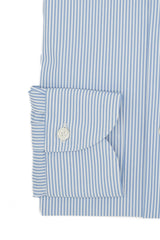 Camicia no stiro tessuto tecnico a righe azzurre
