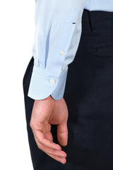 Azure Twill Solid Shirt Handmade