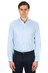 Azure Twill Solid Shirt Handmade