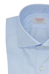 Azure Twill Solid Shirt Handmade