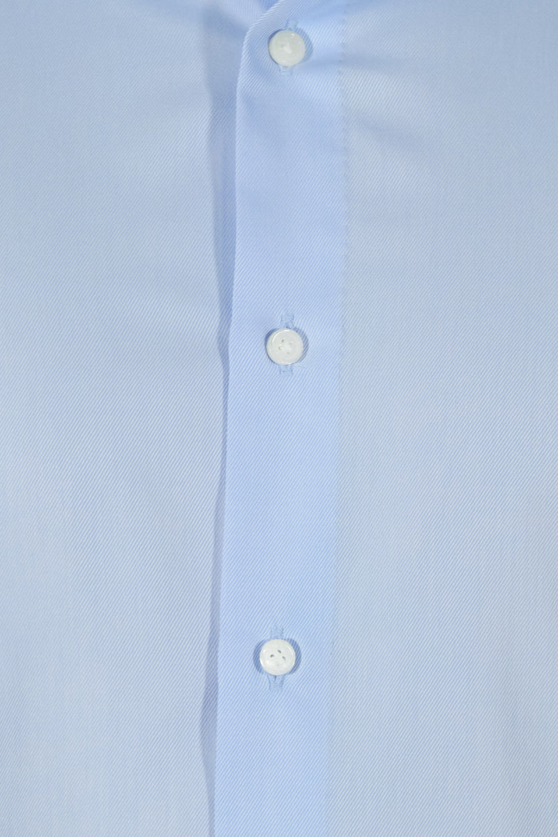Handmade Light Blue Twill Shirt - Italian Cotton - Handmade in Italy