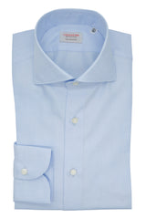 Azure Twill Solid Shirt Handmade