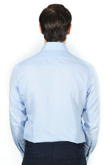 Azure Twill Solid Shirt Handmade
