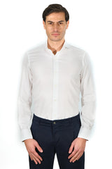 White Twill Solid Shirt Handmade