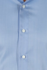 Azure Twill Solid Shirt Handmade