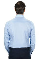 Azure Twill Solid Shirt Handmade