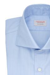 Azure Twill Solid Shirt Handmade