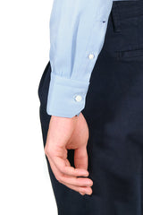 Azure Twill Solid Shirt Handmade