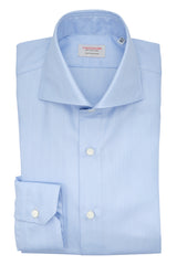 Azure Twill Solid Shirt Handmade