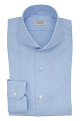 Azure Twill Solid Shirt Handmade