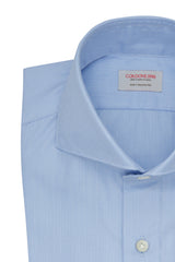 Azure Twill Solid Shirt Handmade