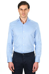 Azure Twill Solid Shirt Handmade