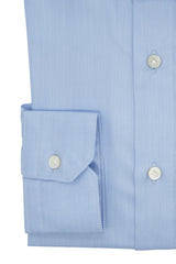 Azure Twill Solid Shirt Handmade