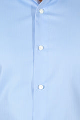 Azure Twill Solid Shirt Handmade