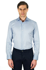 Camicia Tinta Unita Oxford Celeste Fatta a Mano