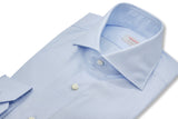 Camicia Tinta Unita Oxford Celeste Fatta a Mano