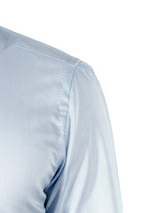 Camicia Tinta Unita Oxford Celeste Fatta a Mano